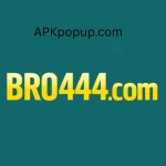 BRO444.com game logo with APKpopup.com text on green background