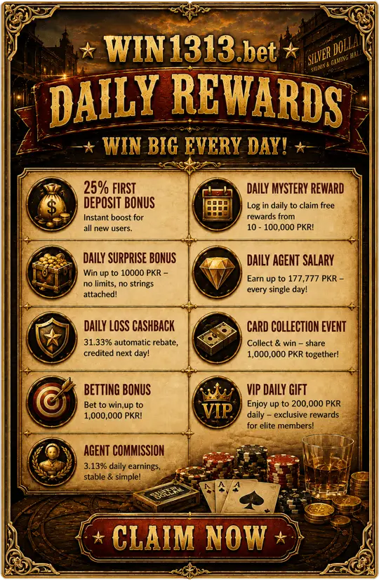 Win1313 Game daily rewards and bonus categories overview